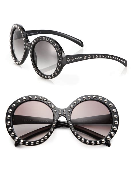 prada women's round sunglasses|prada unisex sunglasses.